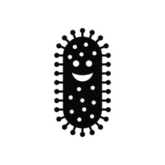 Happy Germ or Virus Cartoon Character with Spikes and Spots Isolated