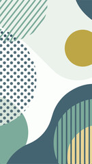 Abstract Modern Pastel Shapes: A visually captivating collection of abstract pastel shapes intermingle, including circles, dots, and lines.