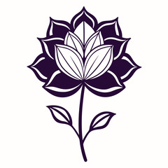 elastic momordica silhouette flower-on-white