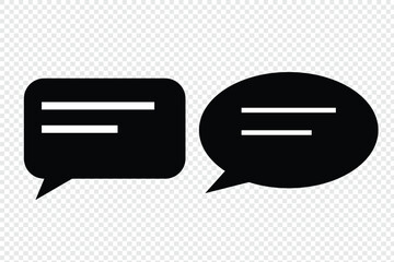 Set of Chat Message Bubbles Vector Icon. Communication icons. Talk bubble, dialog. Web icon set. Online communication. Conversation, SMS, Notification, Group Chat. Chatting icons in different styles