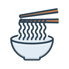 Vector color shadow icon for Noodles
