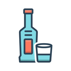 Vector color shadow icon for Alcoholic beverages