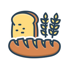 Vector color shadow icon for Breads