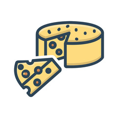 Vector color shadow icon for Cheese