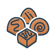 Vector color shadow icon for Chocolates