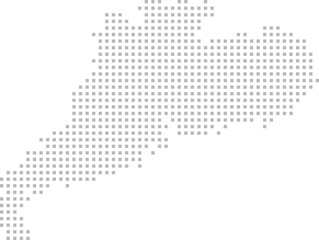 Guangdong, China – square dot grid vector map (Web Mercator projection, PPT-compatible & fully editable)