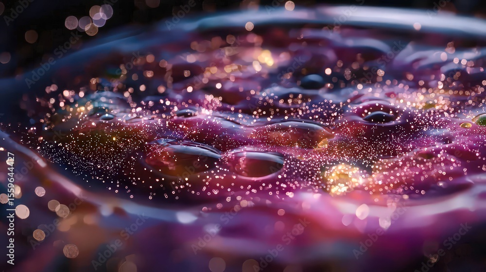 Aufkleber cosmic fluid art abstract space digital design mysterious atmosphere close-up view galaxy inspiratio