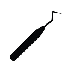 Dental explorer silhouette a tool used by dentists to examine teeth