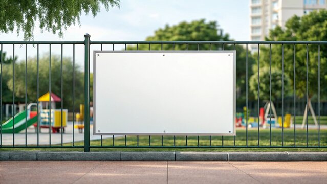 blank billboard on the playground