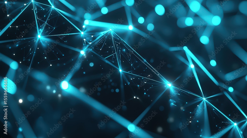 Poster Dynamic digital network visualization virtual space graphics tech environment abstract viewpoint connectivity concept