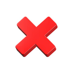 Obraz premium Delete icon red color 3d rendering