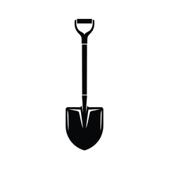 Black and White Shovel Icon Illustration