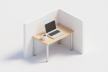 Fototapeta premium Office Desk Prop Isolated with Empty Margins