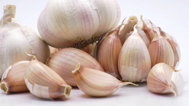 garlic on a white background