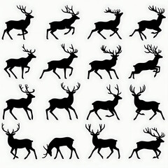 Fototapeta premium Minimalist Reindeer Silhouettes
