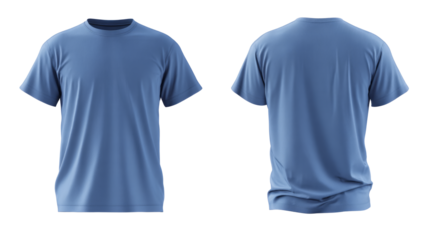 Basic tee mockup front and back,  white background