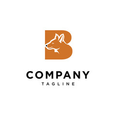 Letter B Ajak Dog Logo Icon Vector