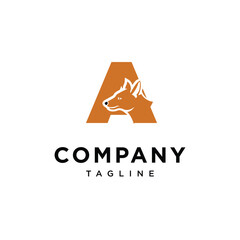 Letter A Ajak Dog Logo Icon Vector