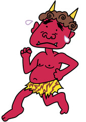 Obraz premium 節分で逃げる鬼 