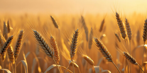  Tranquil Wheat Field Bathed in Warm Sunlight