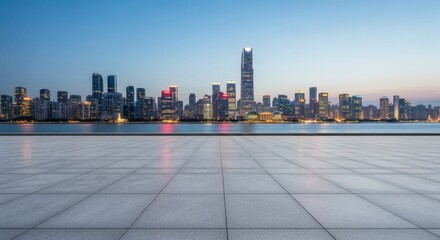 Obraz premium Modern City Skyline at Dusk