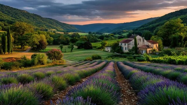 french countryside at sunset video