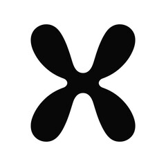 Naklejka premium Abstract Black Four Petal Flower Shape Design