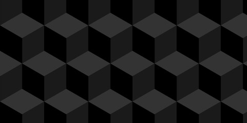 Abstract square black grid tiles cubic square shape backdrop texture. cube geometric wall and floor vector diamond hexagon triangle wallpaper background.	