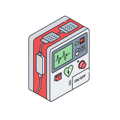 Fototapeta premium Medical heart rate monitor and alarm device.