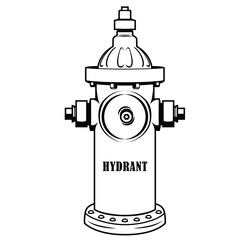 black and white fire hydrant vector illustration on white background