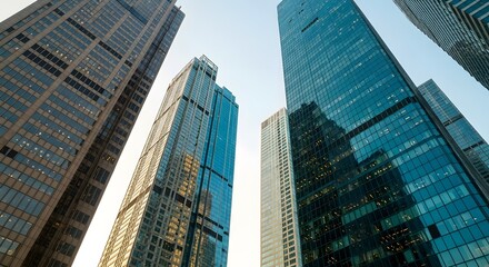 Fototapeta premium Corporate Skyscrapers and Financial Growth Concept