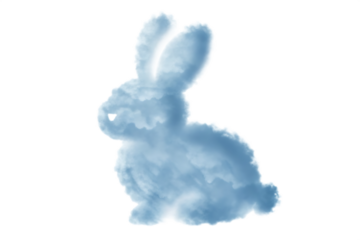 cloud formation that resembles the shape of a bunn isolated on white background PNG, AI GENERATED