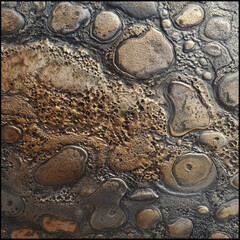 Obraz premium A surreal pattern background drawing from the pitted surface of raku pottery blended with the smooth finish of stoneware