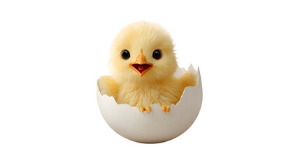 A cute chick breaking from egg