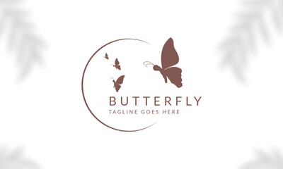 Beauty Butterfly logo. Luxury line logotype design. Universal premium butterfly symbol logotype