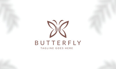 Obraz premium Beauty Butterfly logo. Luxury line logotype design. Universal premium butterfly symbol logotype