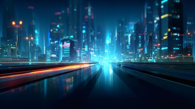 Futuristic Cityscape at Night