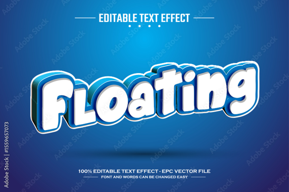 Poster floating 3d editable text effect template