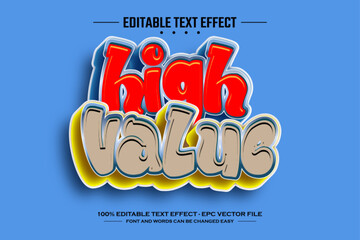 Fototapeta premium High value 3D editable text effect template