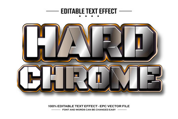 Hard chrome 3D editable text effect template