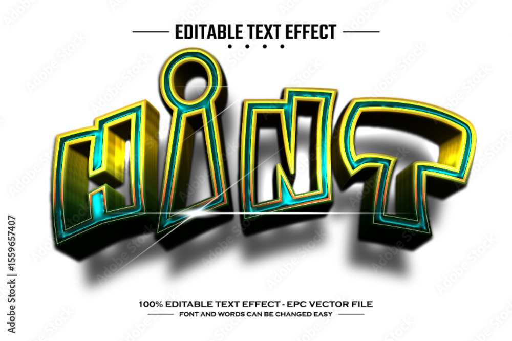 Poster hint 3d editable text effect template