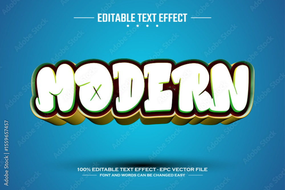Poster modern 3d editable text effect template