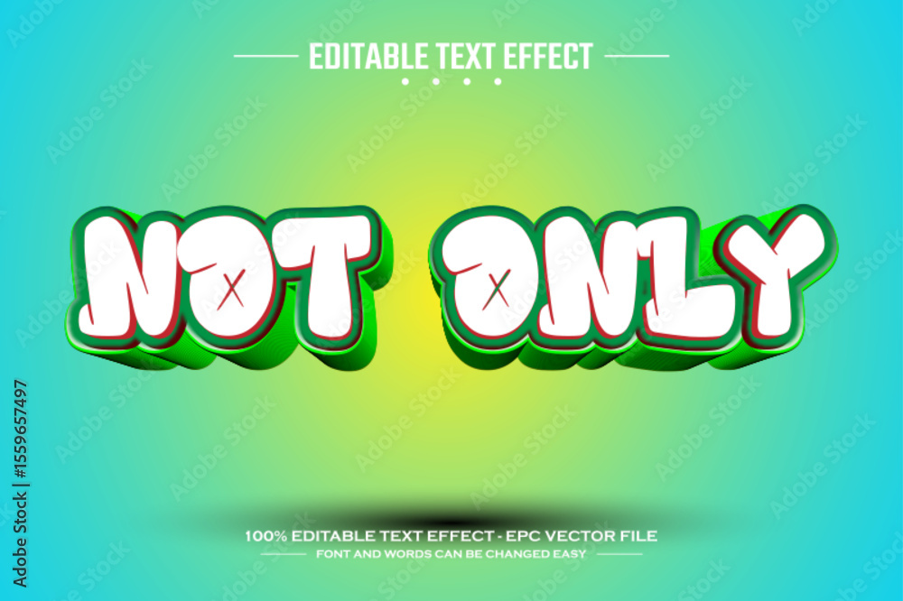 Poster not only 3d editable text effect template