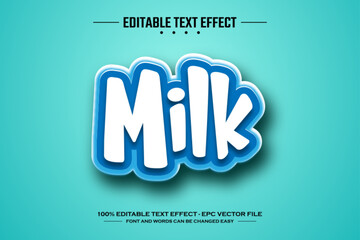 Milk 3D editable text effect template