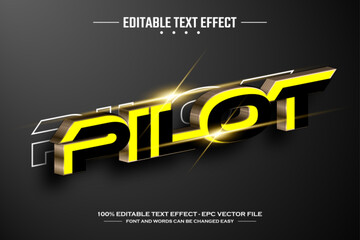 Pilot 3D editable text effect template