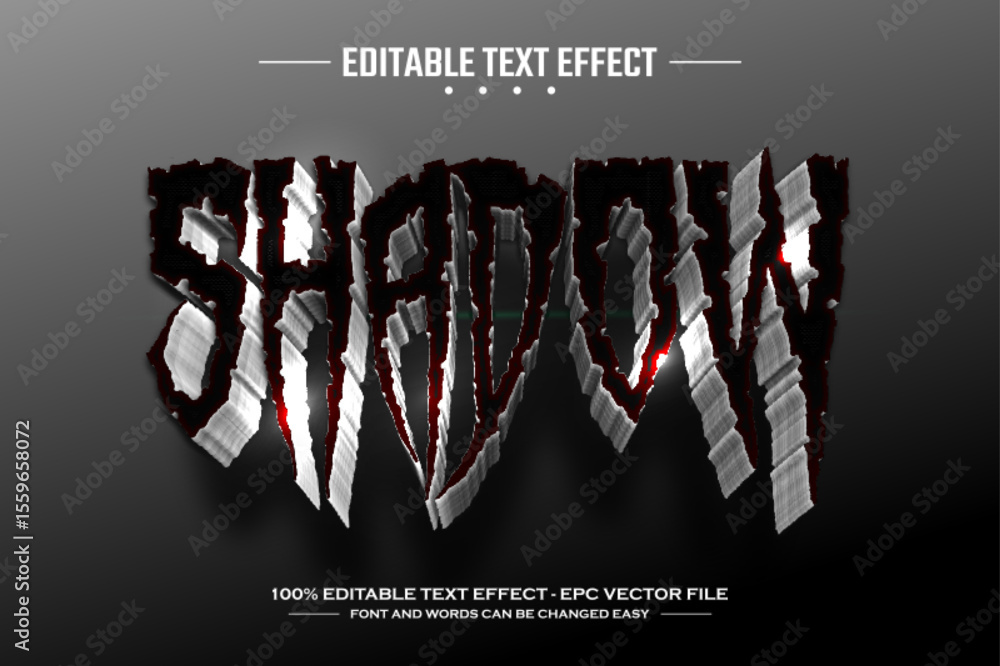 Poster shadow 3d editable text effect template
