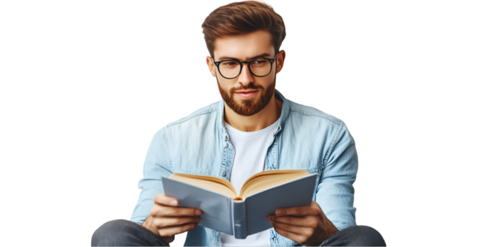 Open Book on Transparent Background Symbolizing Education and Literacy Concept