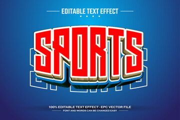 Sports red 3D editable text effect template