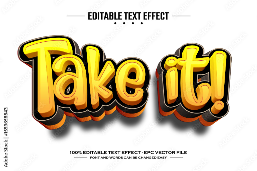 Poster take it 3d editable text effect template