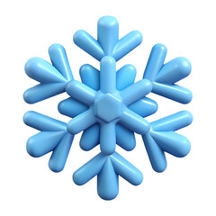 Obraz premium A stylized plump light blue snowflake with rounded arms isolated on transparent background
